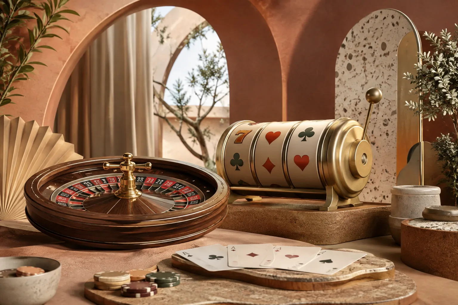 Roulette dan slot generik dalam komposisi editorial